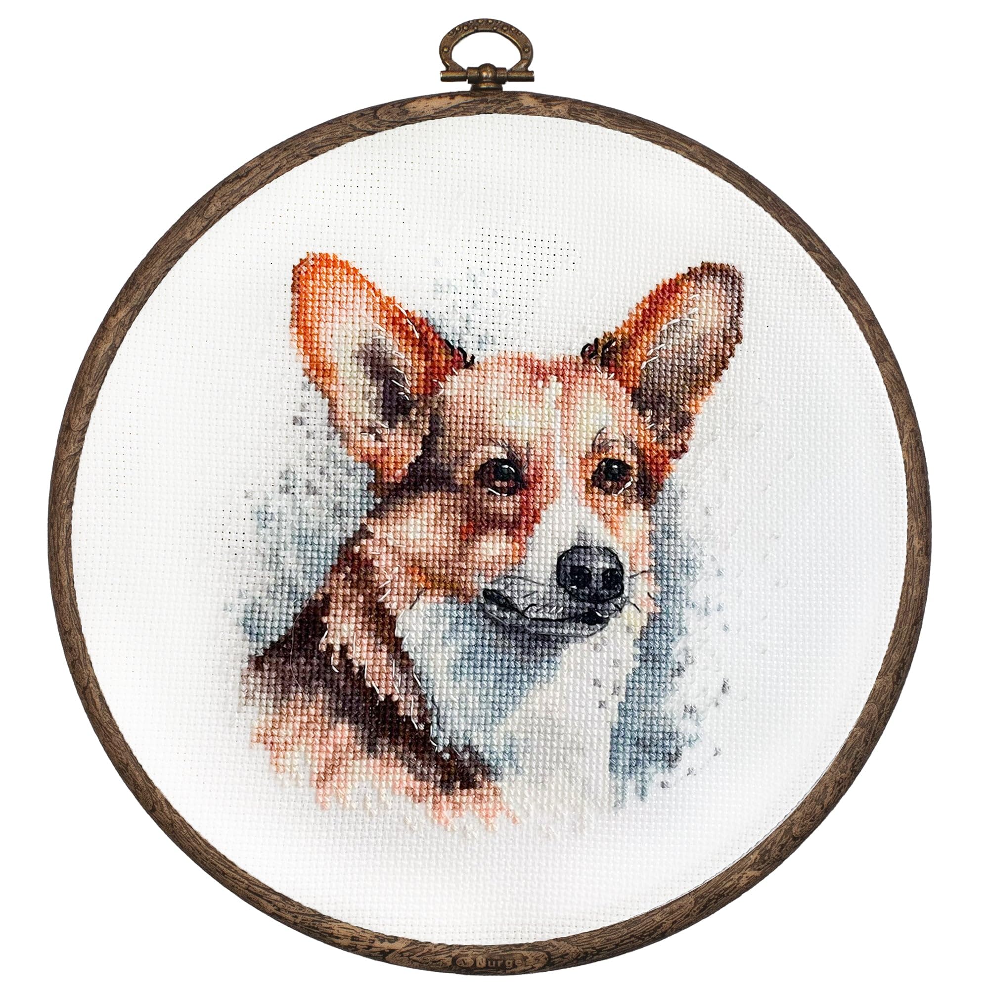 Luca-S Cross Stitch Kit with Hoop Included Welsh Corgi, BC212, Counted Cross Stitch Kit for Adults, Needlecraft and Embroidery Kit — image 1