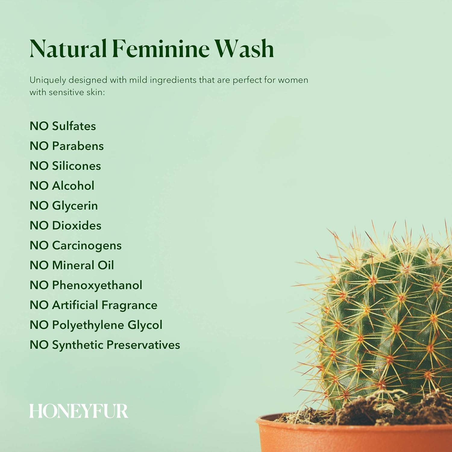 HONEYFUR pH Balanced Feminine Wash For Sensitive Skin – Natural Intimate Cleanser – Propolis & Tea Tree Oil – Sulfates & Paraben Free – Soothing, Refreshing, Calms Irritation – 200 ML / 6.7 FL OZ: Beauty