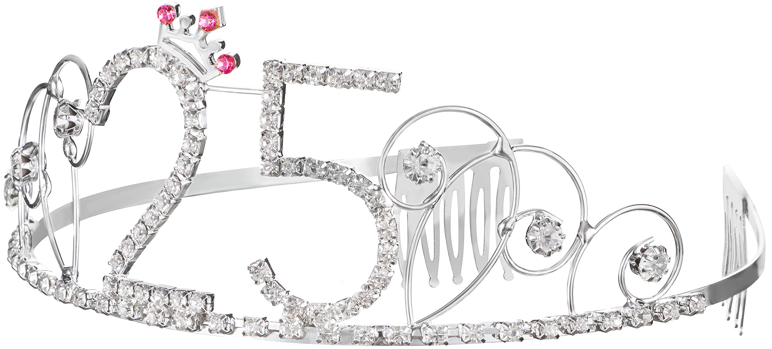 18th/20th/25th/30th/40th/50th/60th Birthday Happy Birthday Crystal Rhinestone Crown Embellishments Wedding Hair Headband Comb Headband for Women, 1 Stück (1er Pack), Rhinestone, Rhinestone