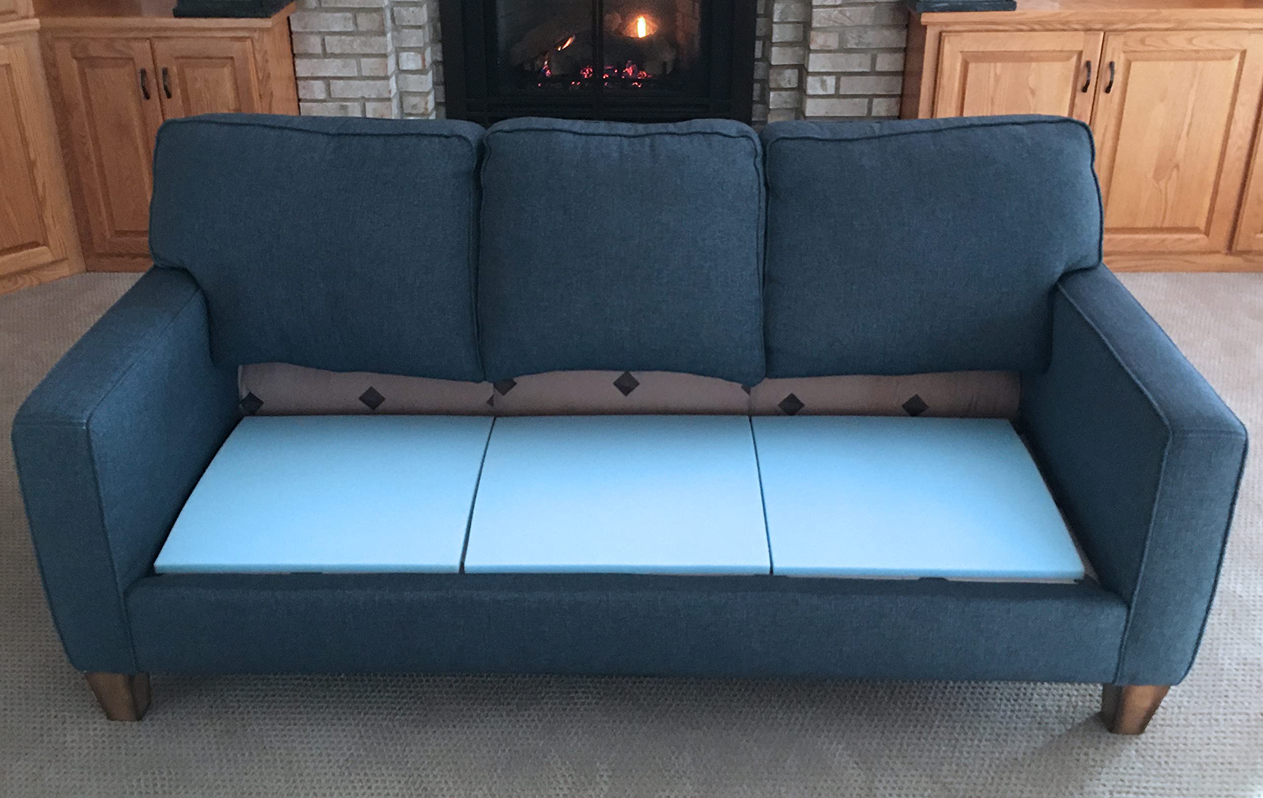 Photo 1 of Stratiform Original Curve Couch Cushion Support for Sagging Seat | Blue Medium Density Foam Insert | 3 Pads | 20x20x2 (x3) | Sag Repair Pad for Couch Sectional Chair | Slip Resistant | Made in USA