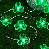 St Patrick’s Day Decorative String Lights, Three Leaf Shamrock with Lucky Clover 10ft 30 LEDs USB Plug in and Battery Powered for Costume Parade Home Spring Nightlight