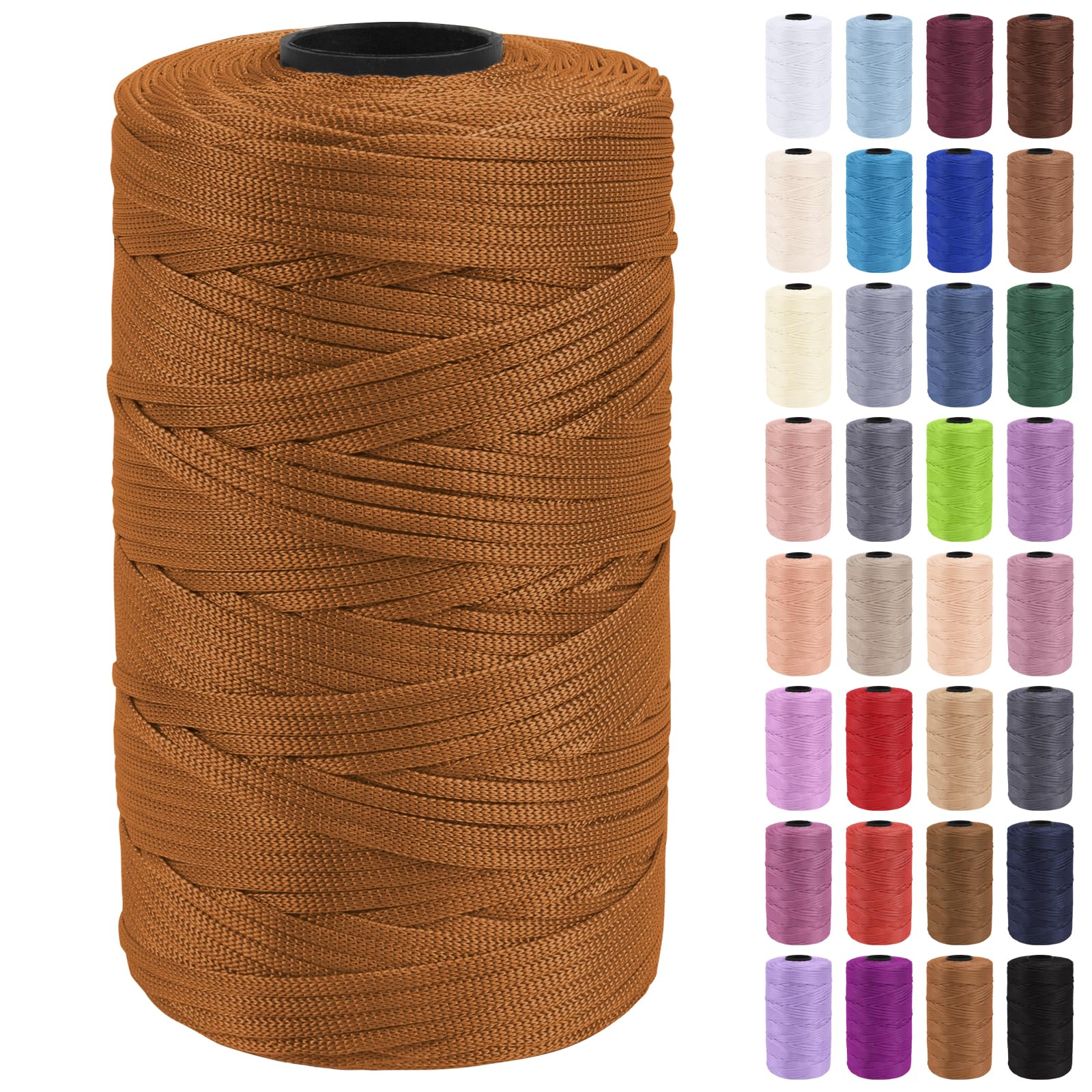 Uiopa Macrame Cord 3mm x 200m Polypropylene Flat Macrame String Crochet Yarn for Handbags, Shopping Bags, Sun Hats, Shoes, Carpets, DIY Crafts, Decorative Projects