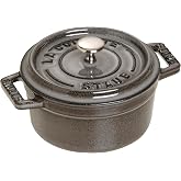 staub La Cocotte Round 40500-106 Mini Pico Cocotte Round Gray 40500-106 Small Two-Handed Cast Enameled Pot