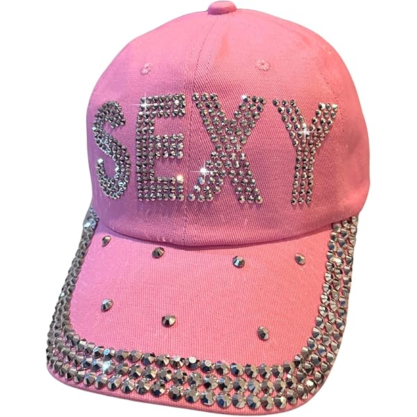 “PINK” Denim Cap with Rhinestone Embellishments Bling Hat, Embellished Rhinestone Hat, Sparkly Hat, Denim  main image 3