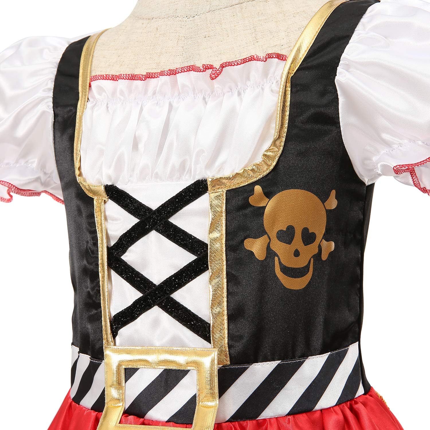 Lingway Toys Girls Deluxe Pirate Costume,Buccaneer Princess Dress for Kids: Clothing