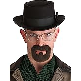 Breaking Bad Walter White Costume Kit for Men - Heisenberg Hat, Glasses & Goatee Set - TV Show Cosplay Outfit