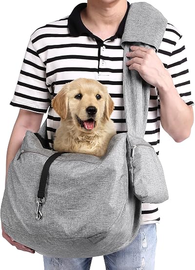 Ownpets Pet Sling Carrier Medium Fits 6.5-9kg Adjustable Hands-Free Strap Pocket