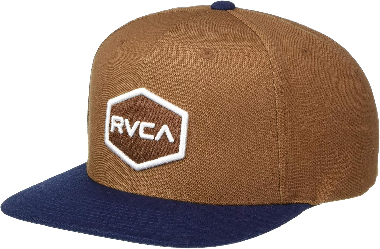 RVCA Commonwealth Snapback Hat Black 1SZ: Clothing