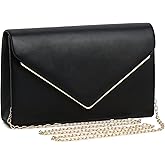 Labair Chic Vegan Leather Clutch Bag Envelope Clutch Purses for Women Evening Wedding Formal Party Handbag.