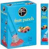 4C Powder Drink Mix Packets, Fruit Punch 1 Pack, 24 Count, Singles Stix On the Go, Refreshing Sugar Free Water Flavorings