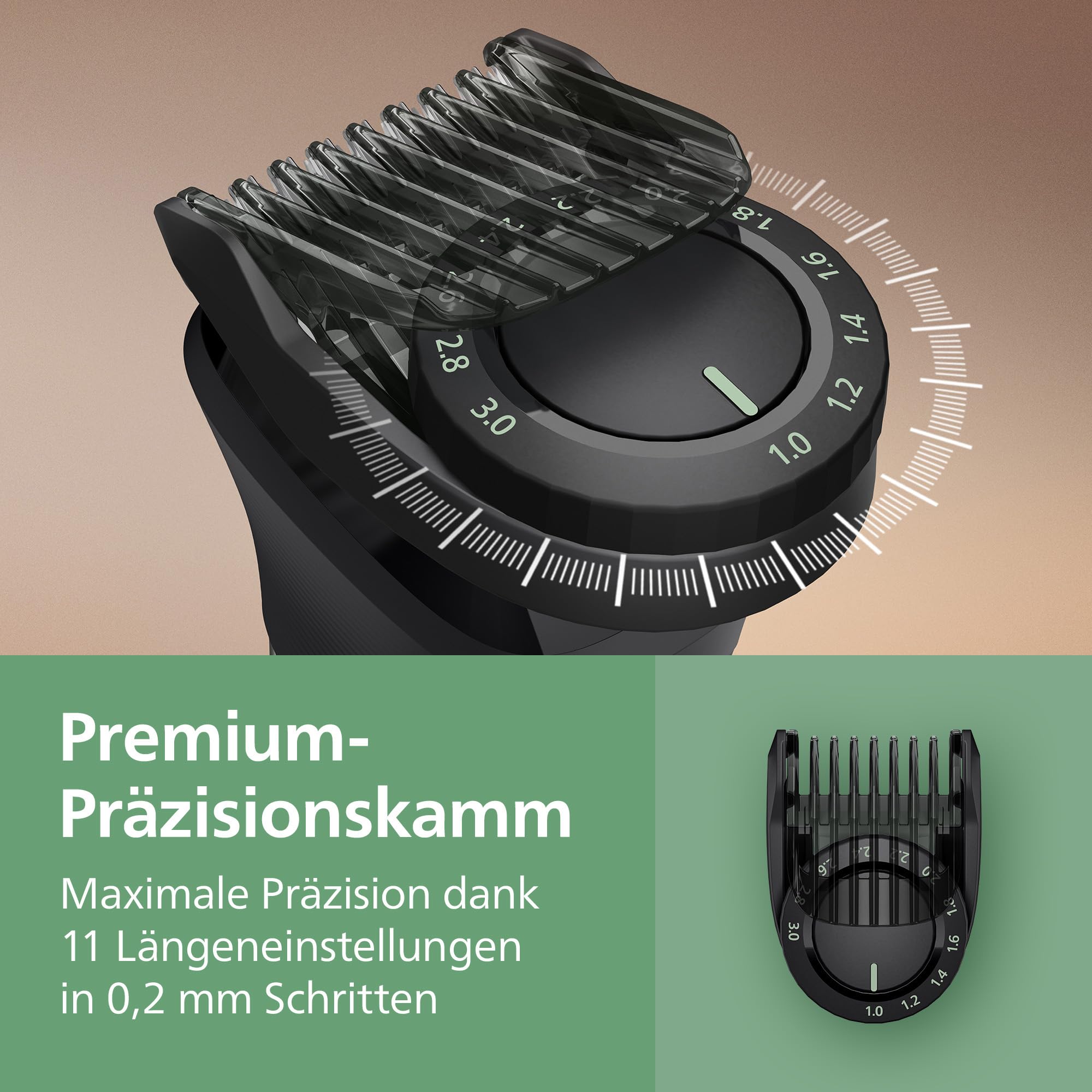 PHILIPS Multigroom Series 9000 All-in-One 23-teiliger Barttrimmer, Haarschneider, und OneBlade-Trimmer – Komplettes Pflegeset für Gesicht, Kopf und Körper, 27 Längeneinstellungen (0,2–20mm), MG9561/30 5
