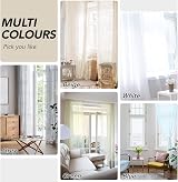 Deconovo Solid Eyelet Semi Transparent Net Curtains 2 Panels White 140x90cm view 7