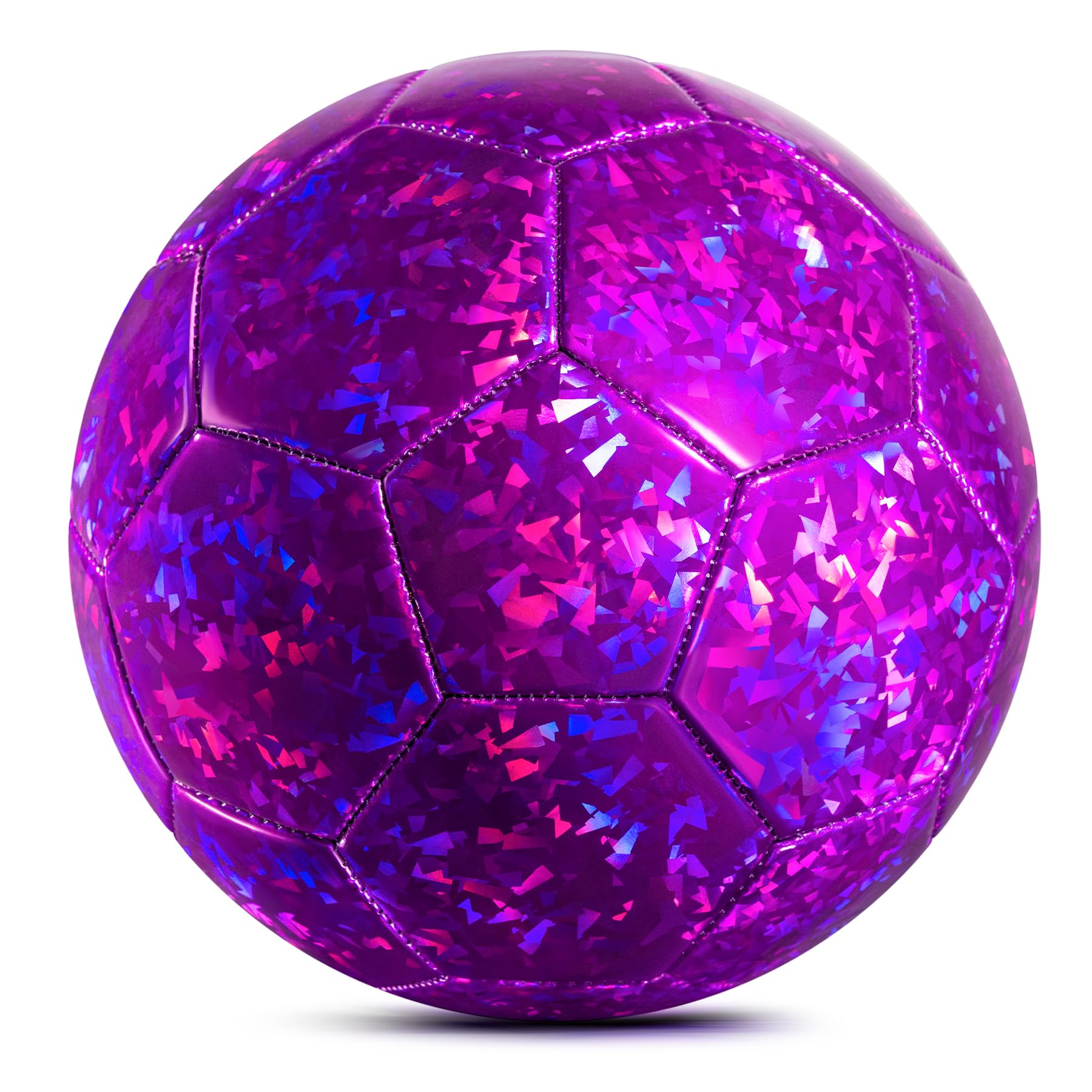 U&C Planet Girls Football Size 3 Soccer Ball Glitter Football with Shining Ice Patterns Durable PVC Soccerball with Pump for Children Indoor Outdoor Play, for Age 3-8 — image 1