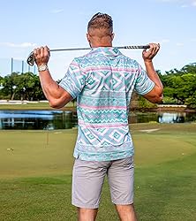 uideazone Funny Golf Shirts for Mens Ethnic Print