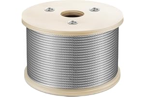 WAYSKA Stainless Steel Cable 3/16 Inch, 500FT 304 Stainless Steel Wire Rope, 7 x 19 Strands Construction for Deck Cable Raili