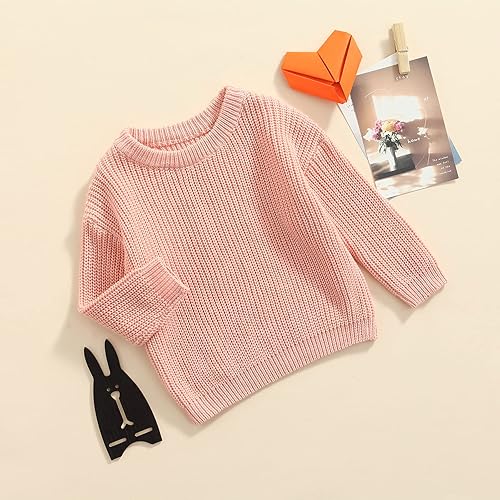 Afunbaby Baby Girl Boy Knit Sweater Blouse Pullover Sweatshirt Warm  Crewneck Long Sleeve Tops for Infant Toddl