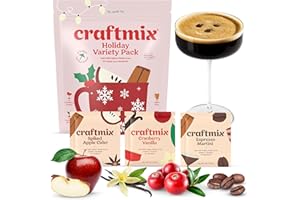 Craftmix Holiday Variety Cocktail & Mocktail Drink Mixer, Skinny Mixes - Water Flavoring Packets - Made With Real Ingredients - Vegan, Low-Carb, Low-Sugar, Non-GMO, Dairy Free, Gluten Free, 12 Pack