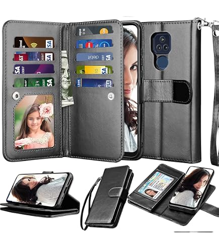 Asuwish Handyhülle Mit Wallet & Ständer Für Moto Z2 Play – Inkl. Panzerglas & Handschlaufe