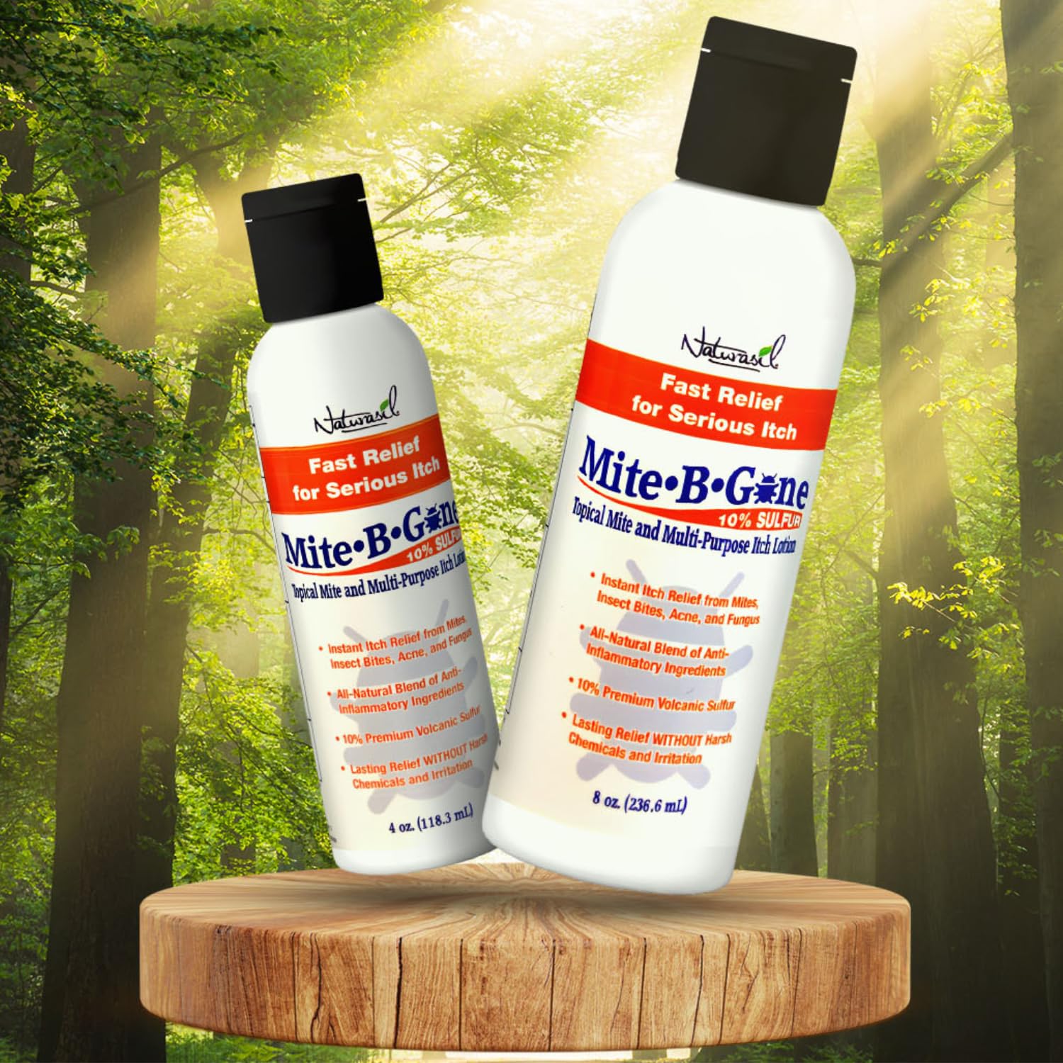 All-Natural Itch Relief by Mite-B-Gone - Sulfur Lotion Treatment for Acne, Bug Bites, Skin Redness & Itching, Discomfort & Rosacea | Safe for Kids and Adults| Fast & Effective for All Skin Types| 4 oz