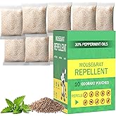 Mouse Repellent Pouches Squirrel Repellent 10 Pack Peppermint Oil Repellent for Mouse, Roach, Rodent, Spider, Ant, Mice, Rats, Pest Control Indoor & Outdoor, Natural Mouse Family & Pet Safe