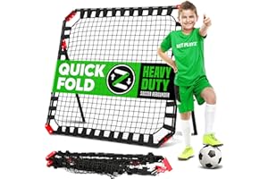 NET PLAYZ Portable Soccer Rebounder, 4 Ft x 4 Ft, Easy Set Up, Sturdy Metal Tube, with Quick Folding Design, No Assembly Needed, Multi Angle Adjustment, Carry Bag Included