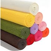 Heavy Crepe Paper for Flower Making, DIY Crafts | Italian-Quality Crepe Paper with 300% Stretch | Papel Crepe de Colores Paquete (10 Rolled, Muticolor)