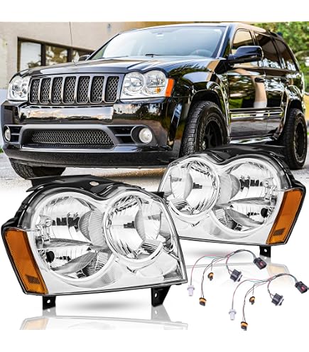 Amazon.com: ANZO - 99-04 Jeep Grand Cherokee Crystal Headlights