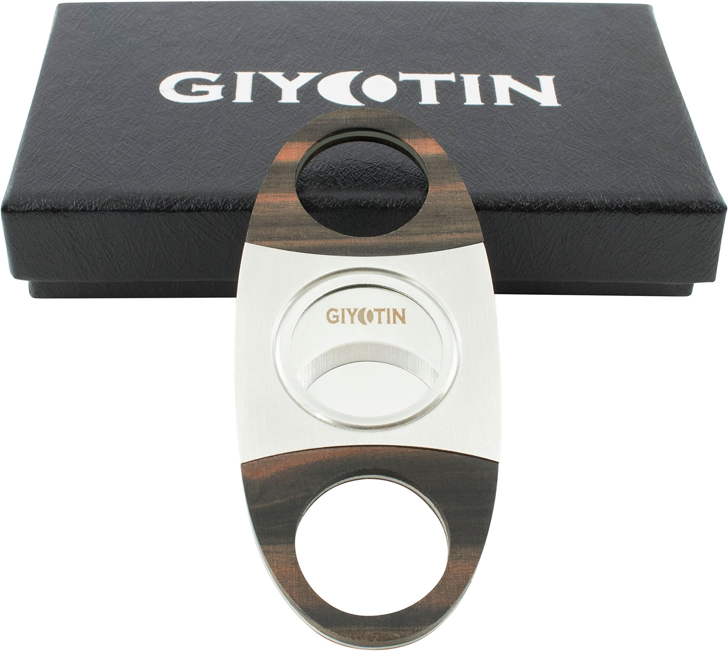 Giyotin Professional Cigar Cutter Knife Stainless Steel with Classic Wooden Features Suitable for Cigars of Various Sizes