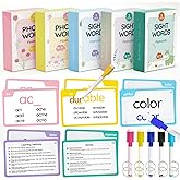 WJPC 300 Cards, 580PCS High Frequency Sight Words Flash Cards for (1st, 2nd, 3rd Grade, First Second Third Grade Prefix Suffix 6,7,8,9,10,11 Years Ages Kids Boys Girls