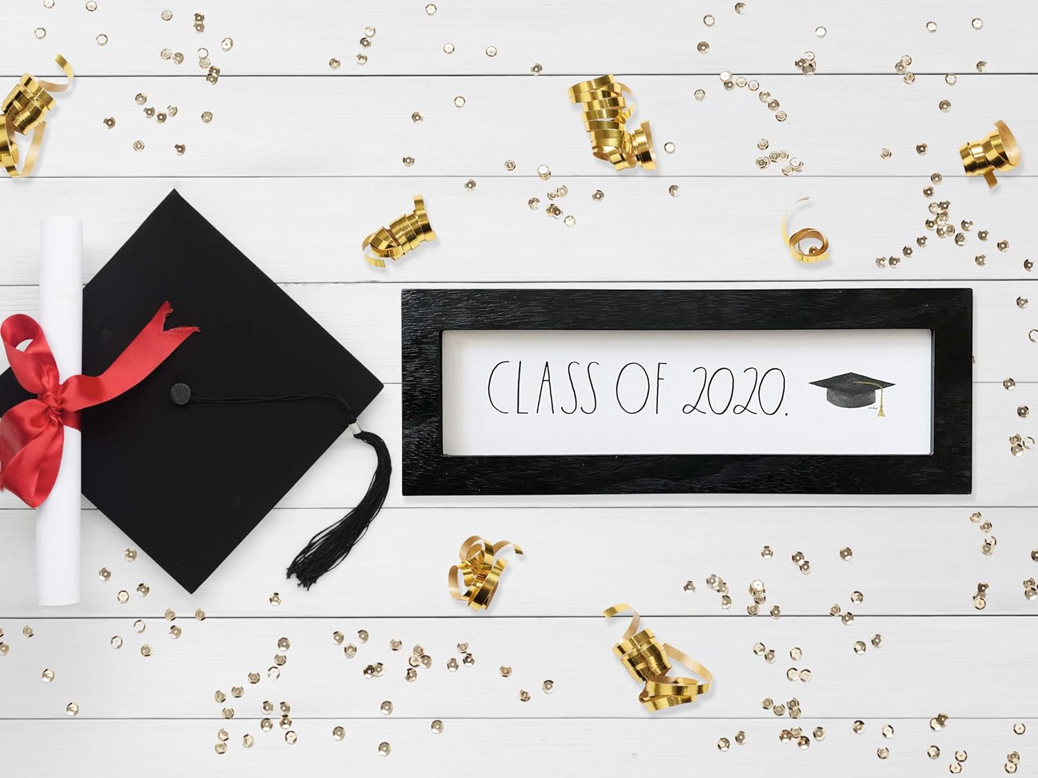 Graduation 2020 Desk Plaque – Home, Office Decor - Cute Inspirational Messages, Quotes - Distressed Wood Frame - Rustic, Country, Industrial, Farmhouse, Wooden, Vintage Design Style – by Rae Dunn: Everything Else