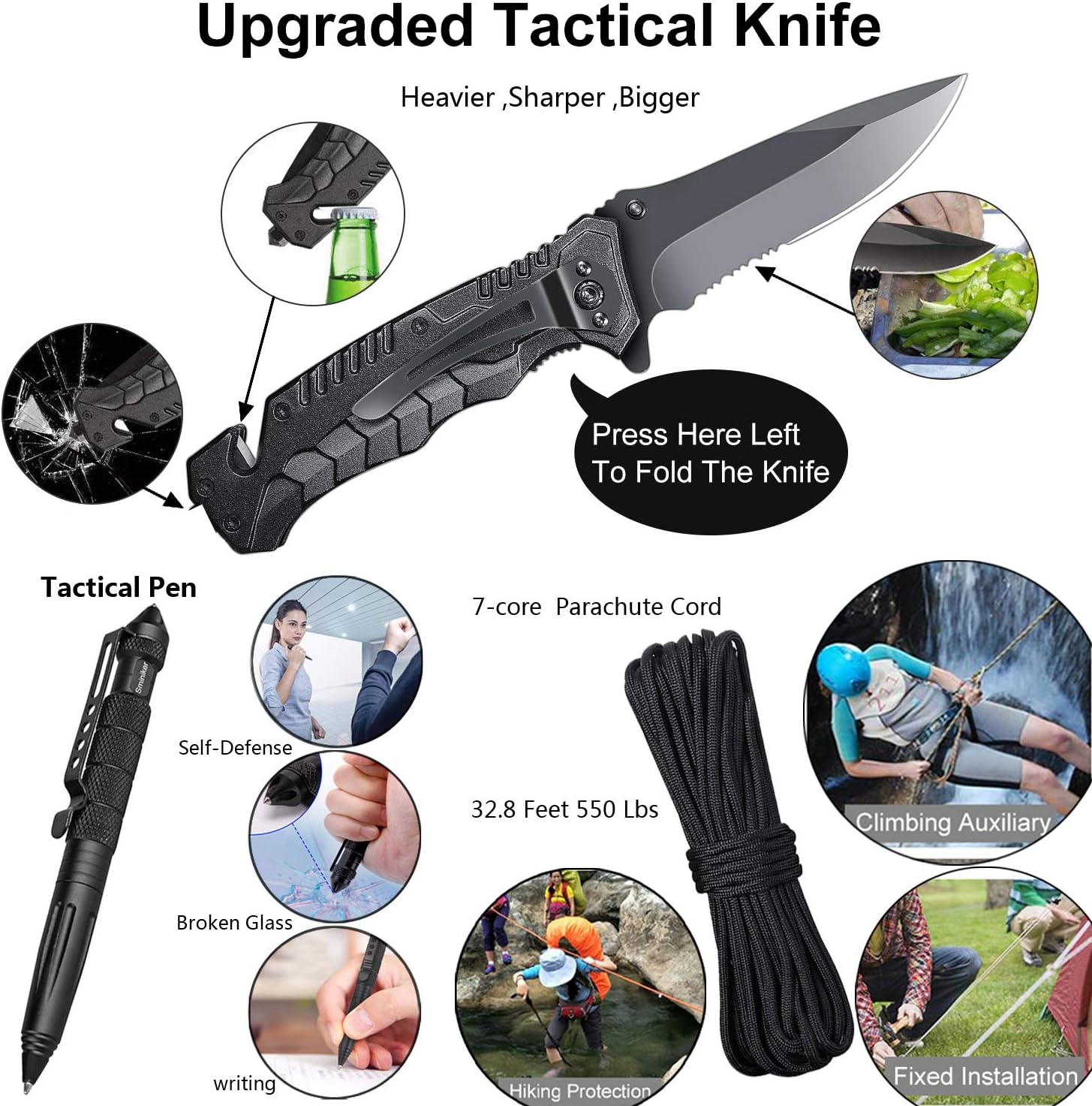 Survival gear and equipment, survival kit 30 in 1, Cool Camping Hiking Hunting Fishing gifts for men dad Husband Father boy Friend - - 