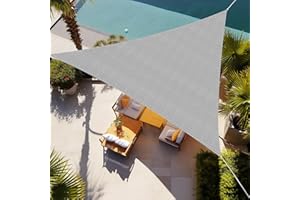 Shade&Beyond Triangle Sun Shade Sail 16'X16'X16' Permeable Canopy Light Grey for Patio Garden Yard Deck Pergola (We Make Cust