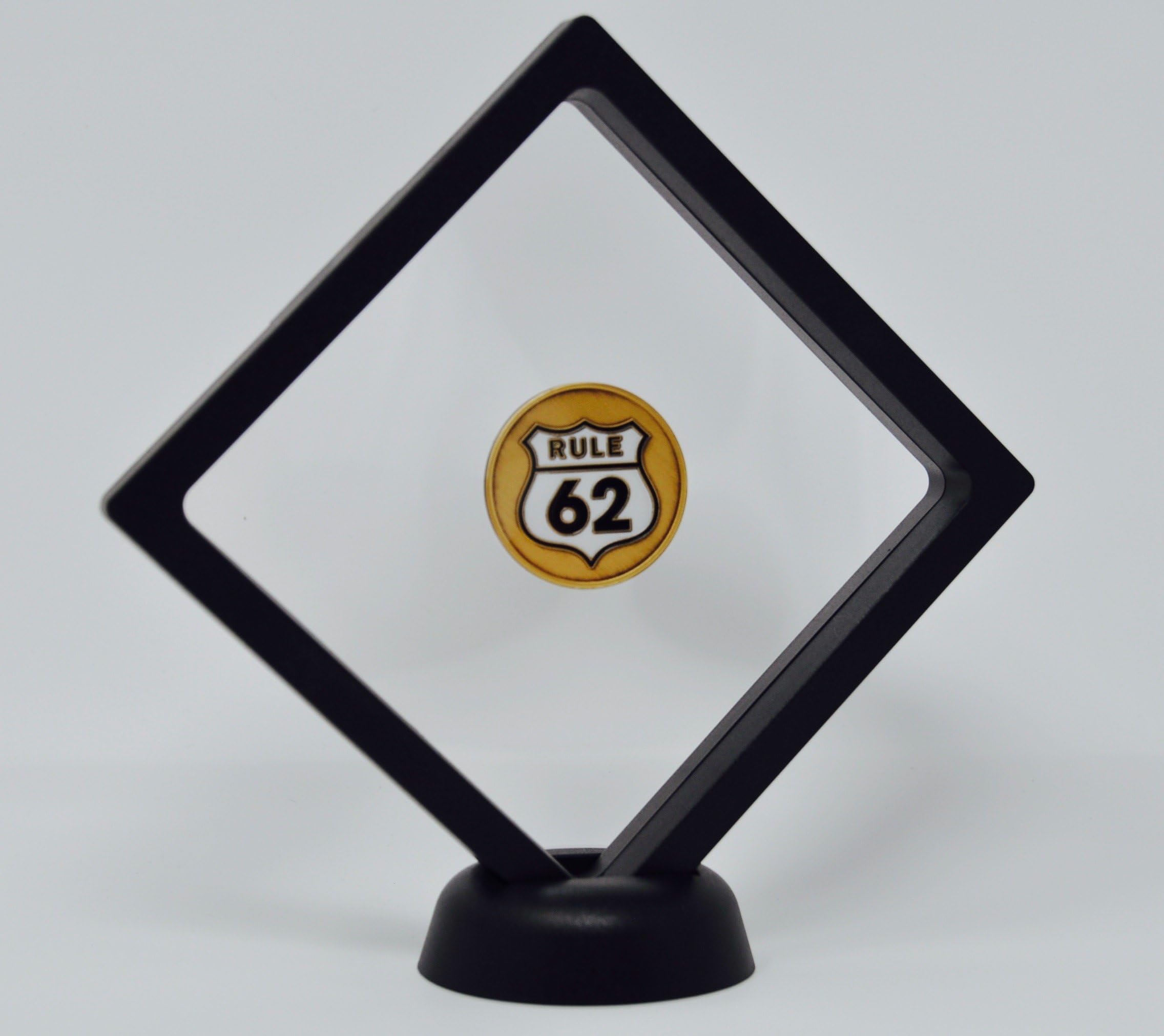 Black Diamond Square AA Medallion Challenge Coin Chip Display Stand Holder Magic Suspension Box