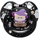Somniumnight Halloween Adult Pacifier Big Size: Cute Bear Binky for Anxiety Relief - Large Shield Paci with Case Black