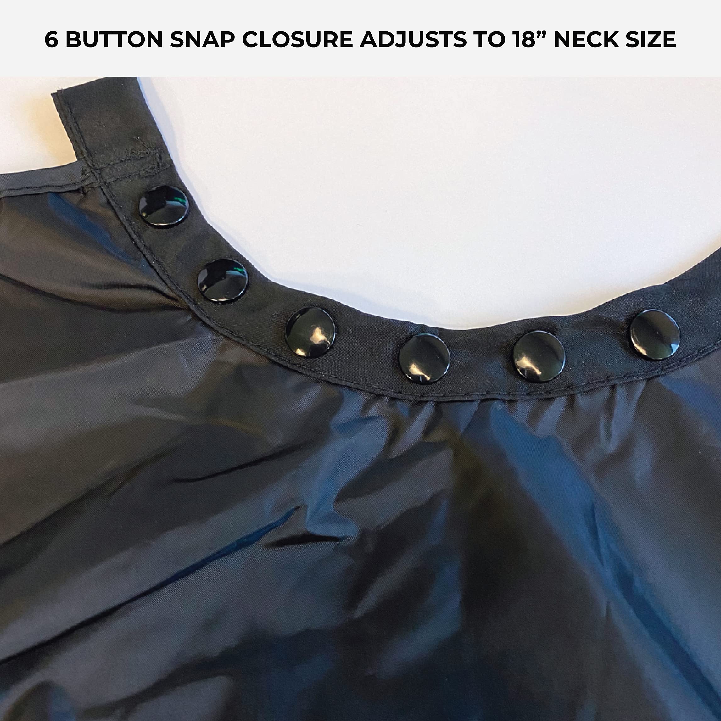 ForPro Professional Collection Poly Chemical Cape, Professional Hair Salon Styling Cape with Adjustable Snap Closure, Black, 58