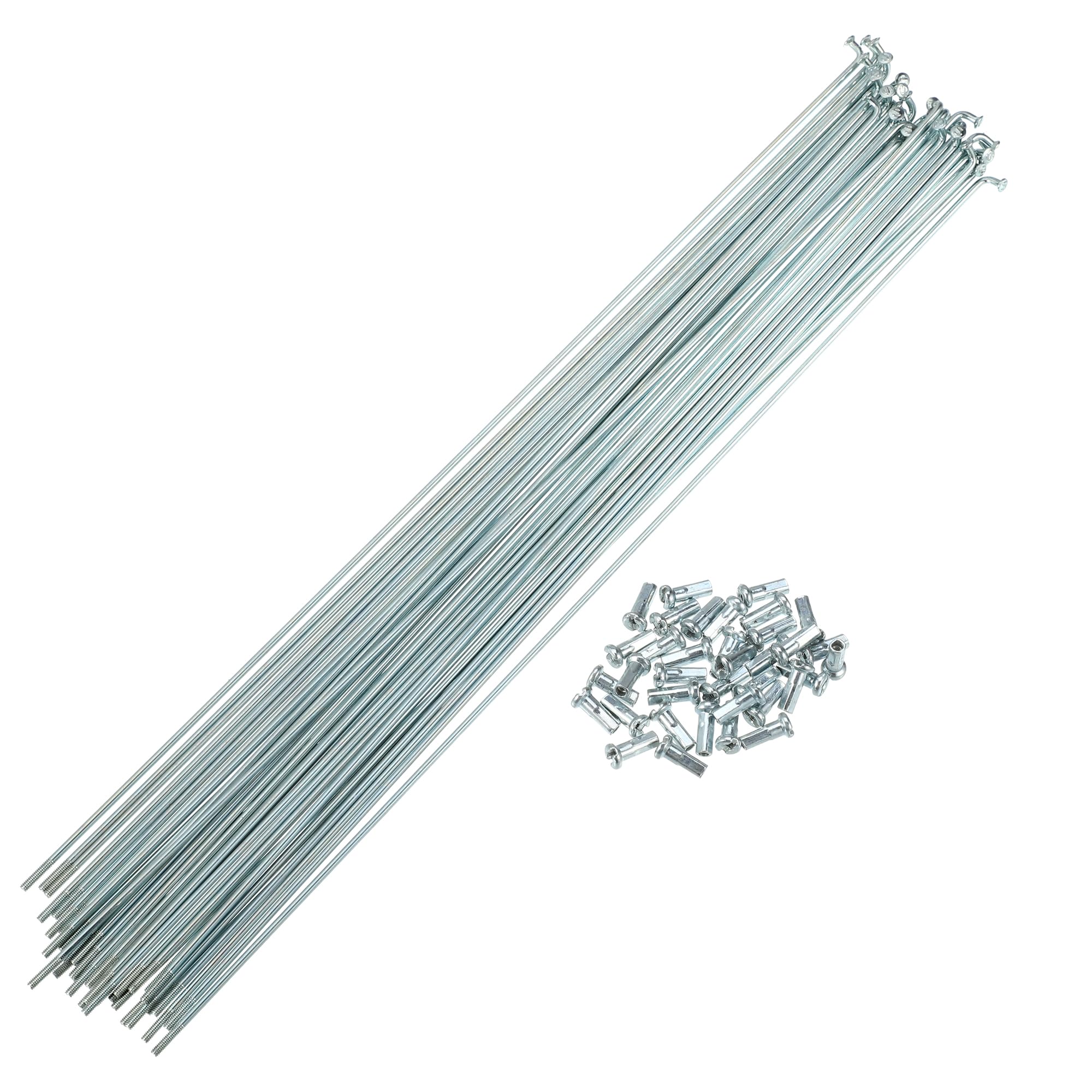 X AUTOHAUX 36 Pcs 14G J Bend 294mm Bike Bicycle Spokes with Nipples Silver Tone