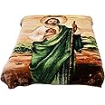 St Jude Blanket Full Queen Size San Judas Gifts - No Lints Warm Plush, 5.3 Lbs Heavy Thick Saint Jude tadeo, Fuzzy Fleece Throw - Korean Mink Mexican Cobijas San Marcos Adults Blankets 75" X 90"