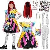 YUIQPKJX Sally Costume for Kids, Girls Night-mare Before Christmas Costumes with Accessory Halloween Mardi Gras Cosplay Prop