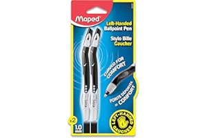 Maped - Visio Left-Handed Quick-Drying Ballpoint Pen - Innovative (Black) - 2 Pack of 1