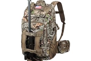 MoiShow Hunting Backpack, Outdoor Hunting Pack with Rifle Holder, Hunting Backpacks for Men, Hunting Bag with Waterproof Rain Cover