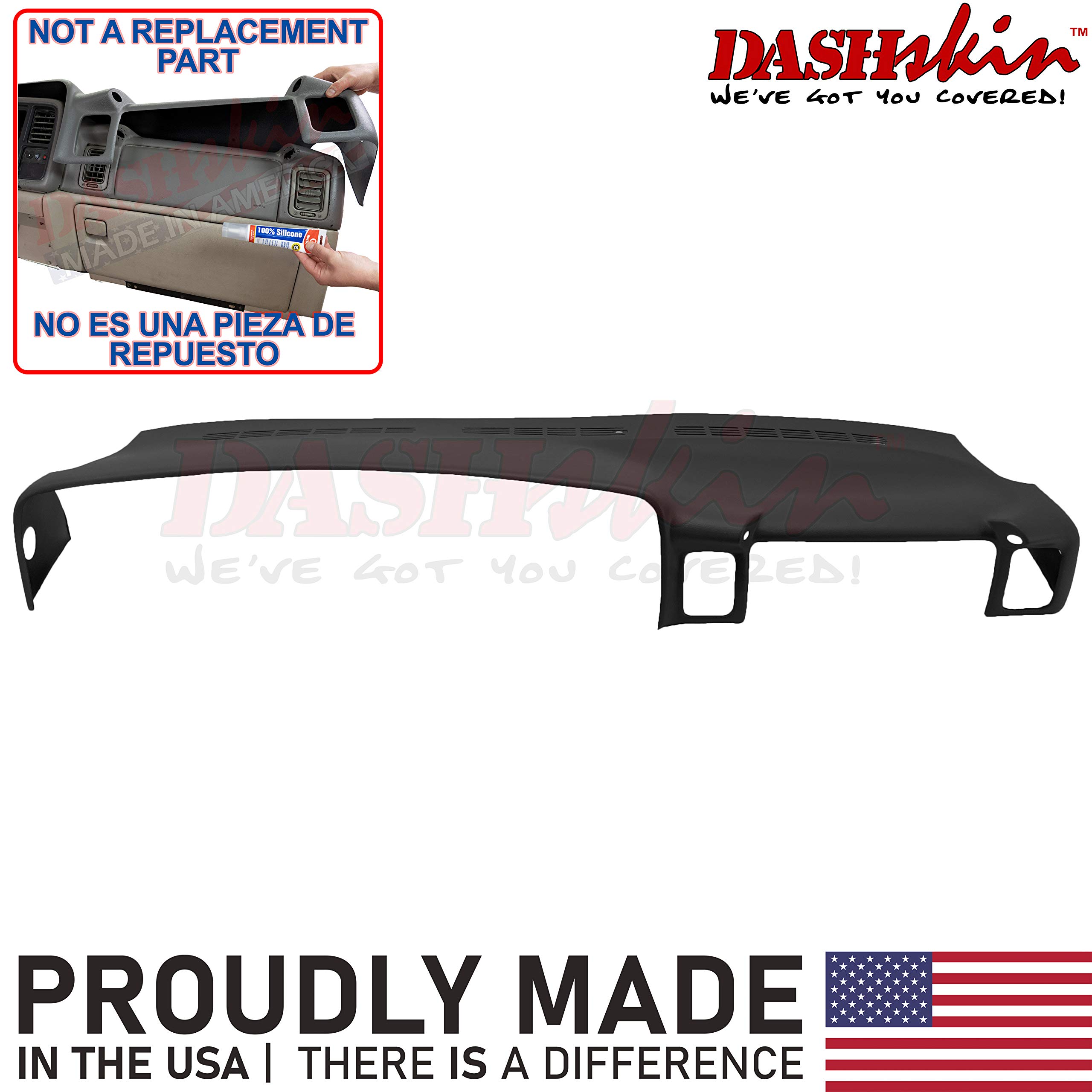 DashSkin Molded Dash Cover Compatible with 00-06 GM SUVs (exc Escalade & Z71) and 99-06 Pickups in Black (USA Made)