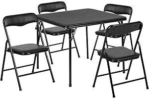Flash Furniture Mindy Kids 5-Piece Folding Table and Chairs Set for Daycare and Classrooms, Children's Activity Table and Chairs Set, Black