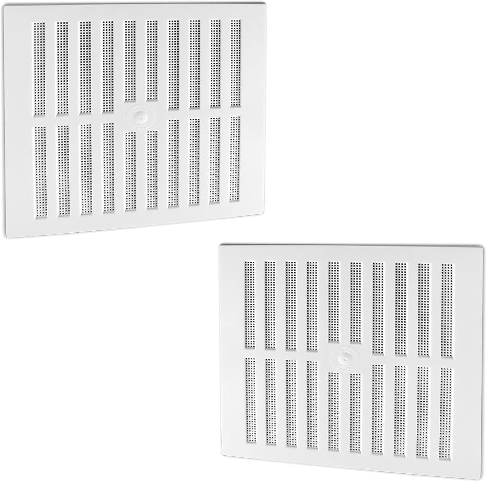White Hinge 2X Hit & Miss Large Air Vent 11.25" x 10.5" Adjustable Slider Grill