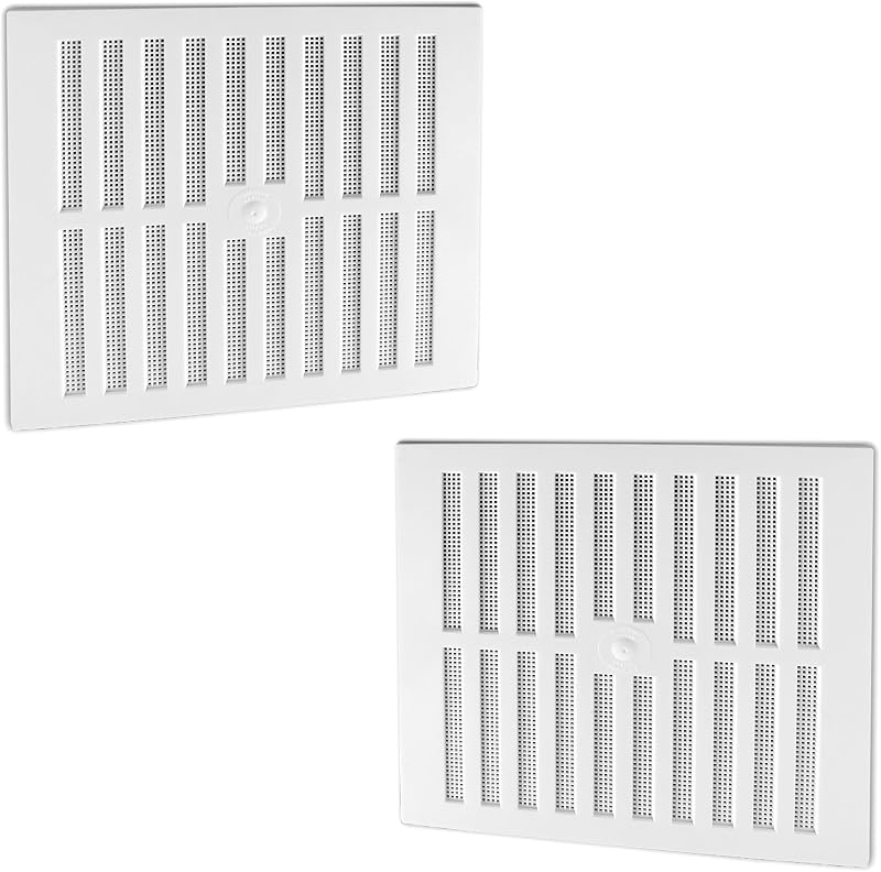 White Hinge 2X Hit & Miss Large Air Vent 11.25" x 10.5" Adjustable Slider Grill