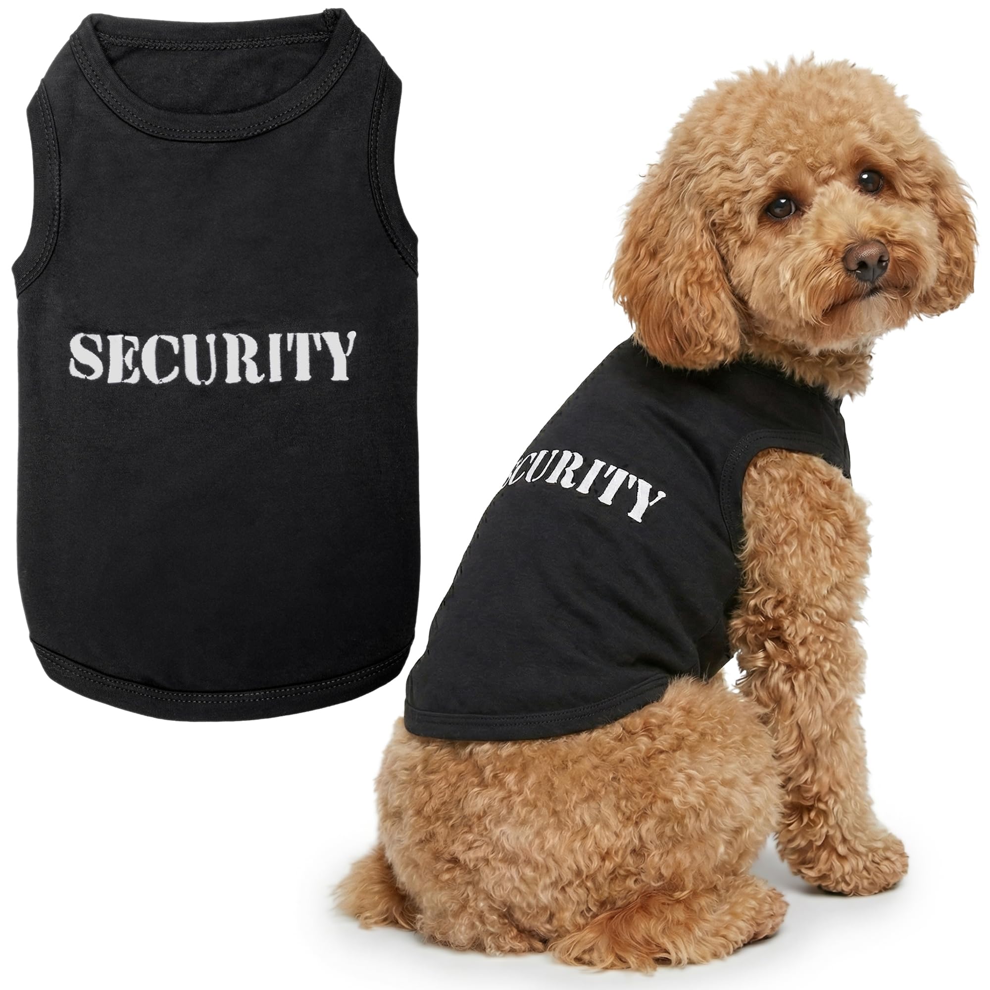 Parisian Pet Dog Shirt – 100% Cotton Shirts for Large Dogs – Black Sleeveless Pet Clothes – Lightweight Dog Security Shirt – Breathable Dogs Clothes - Stretchy Puppy T Shirts