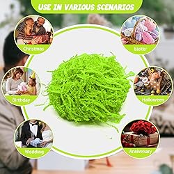 2LB Fluorescent Green Crinkle Cut Paper Shred