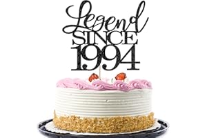 Migeaks legend since 1994 cake topper 30th birthday happy birthday cake topper men and women cheer 30 years old handmade black glitter cake decoration