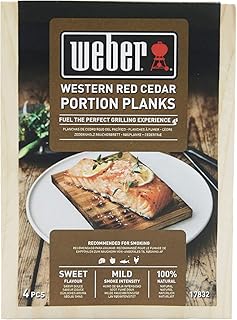 Weber 17832 Räucherbretter aus Zedernholz 11x15 cm, 4 Stück, Räuchern, Aroma, Grillen