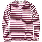 Lucky Brand Women's Pink Stripe Henley Tee (X-Small, Pink Multi)