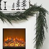 Jutom 1 PCS 9 ft Realistic Christmas Garland - Artificial Mix Norfolk Cypress Pine Needles Faux Green Garland Decorations for Table Mantel Winter Holiday, Indoor & Outdoor Decor